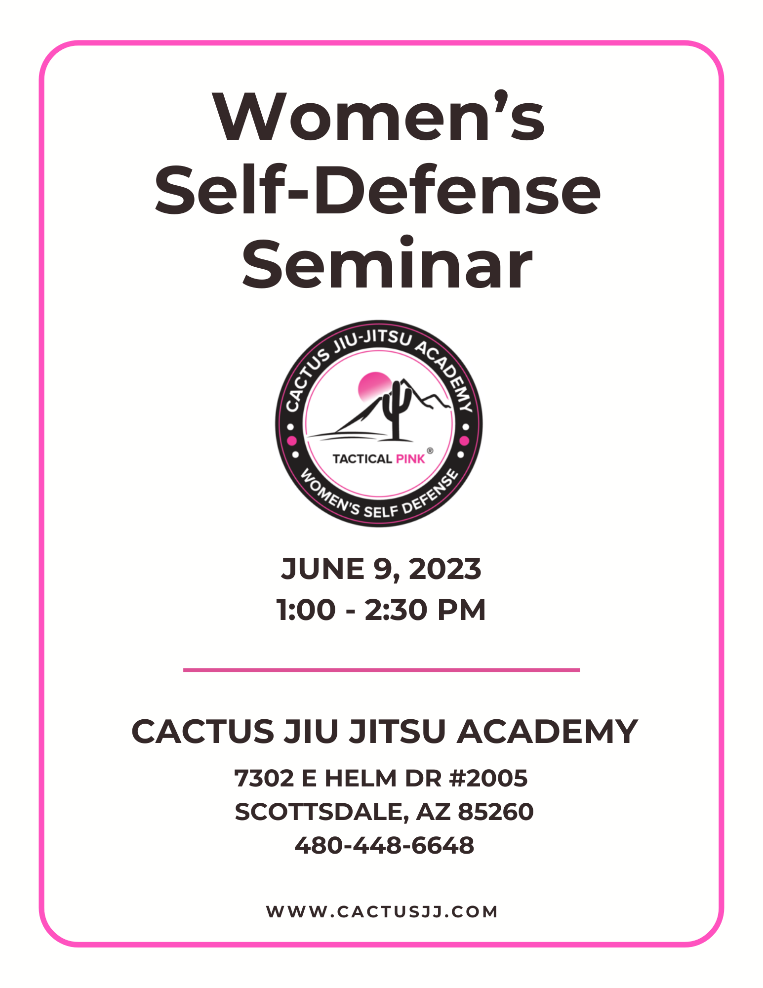 Women's Self Defense Seminar